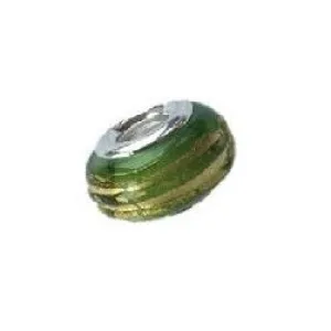 Green 'Ocean Dive' Bead With Silver Plated Core