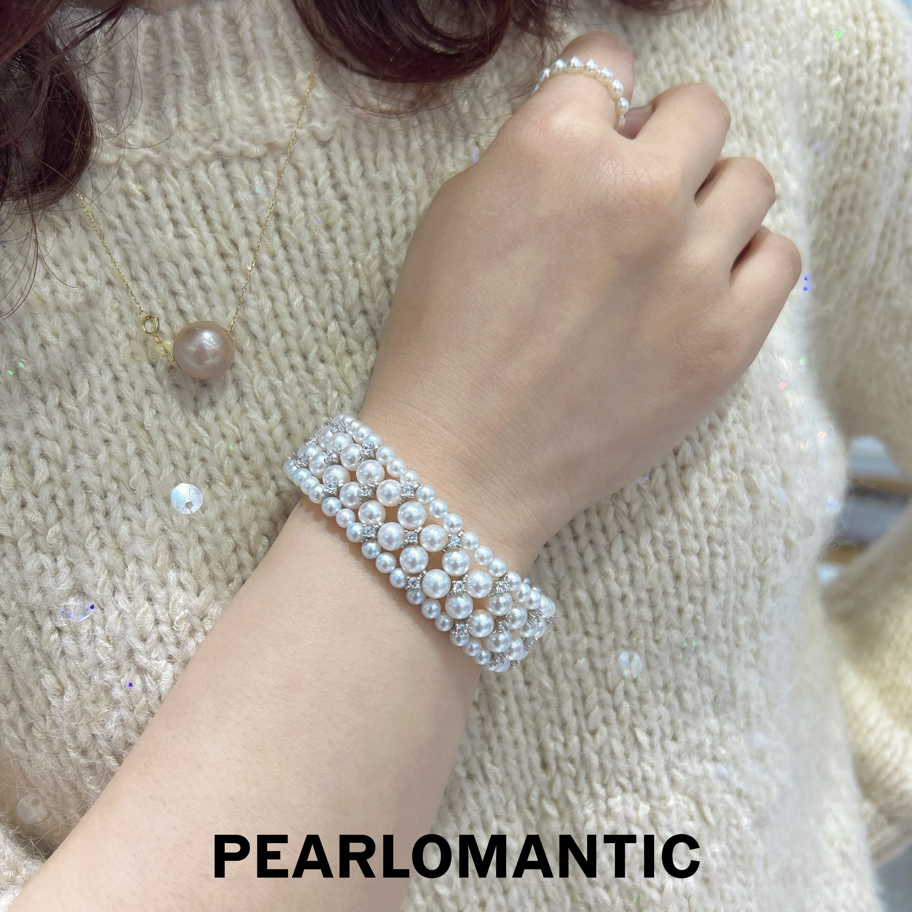 [Group-Buying] Freshwater Pearl 3-5.5mm Woven Mirror-Like Luster Bracelets