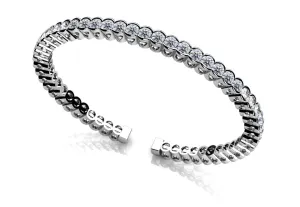 Half Bezel Set Flexible Diamond Bangle with 5.00 ct.(finished) 3mm