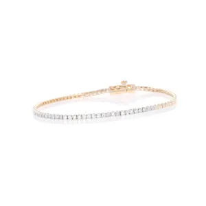Half Diamond Tennis & Half Gold Box Bracelet