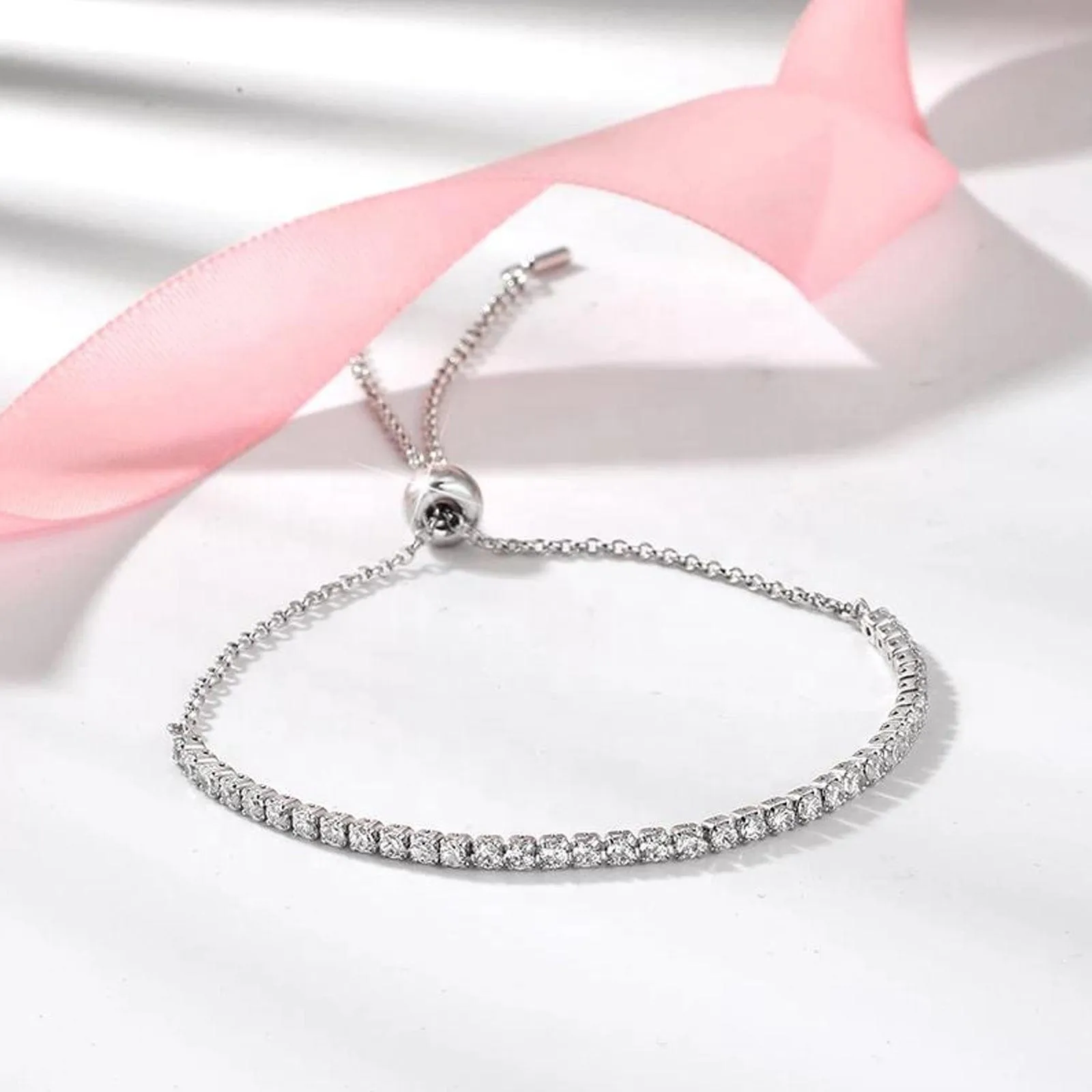 Hallmark Silver Solitaire Tennis Bracelet