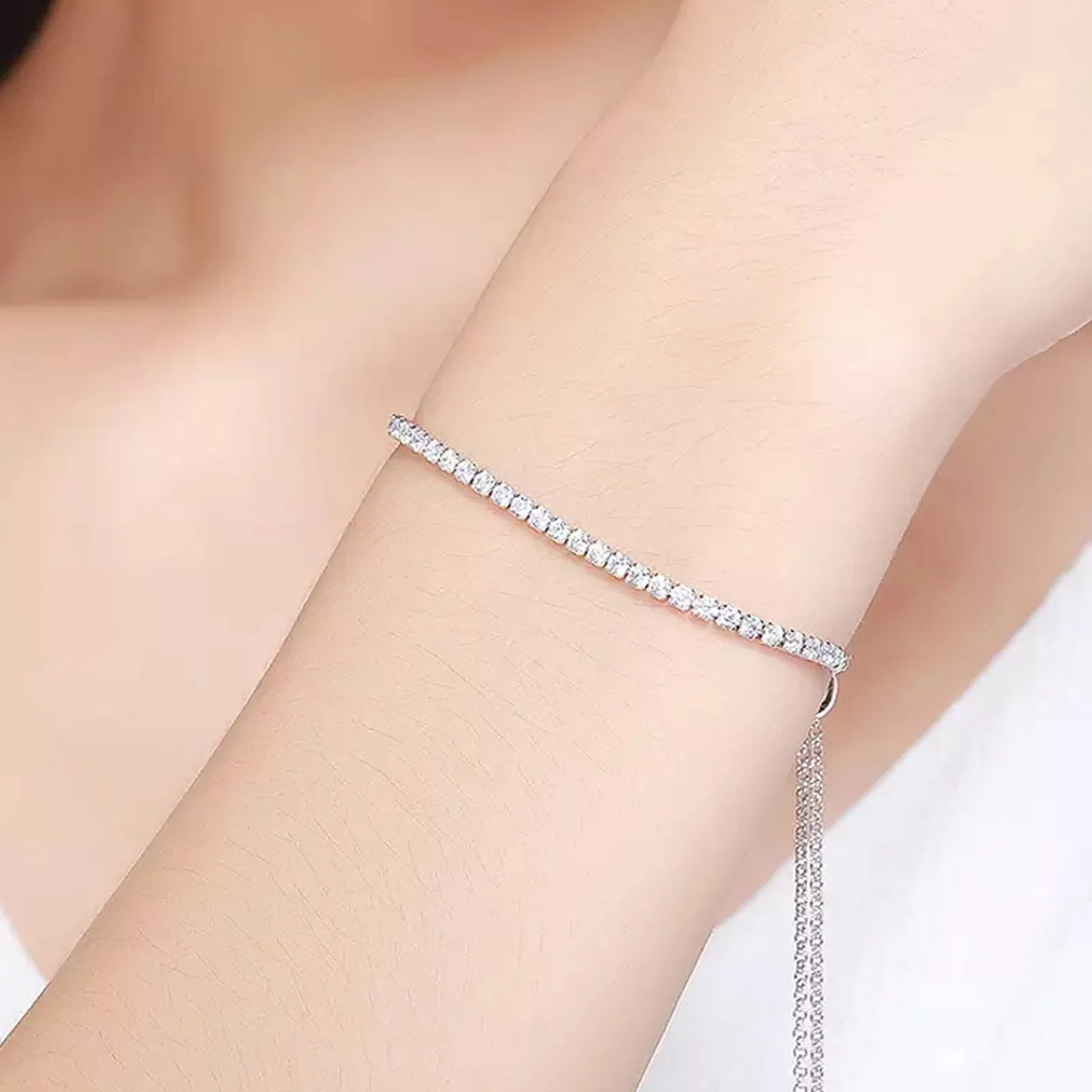 Hallmark Silver Solitaire Tennis Bracelet