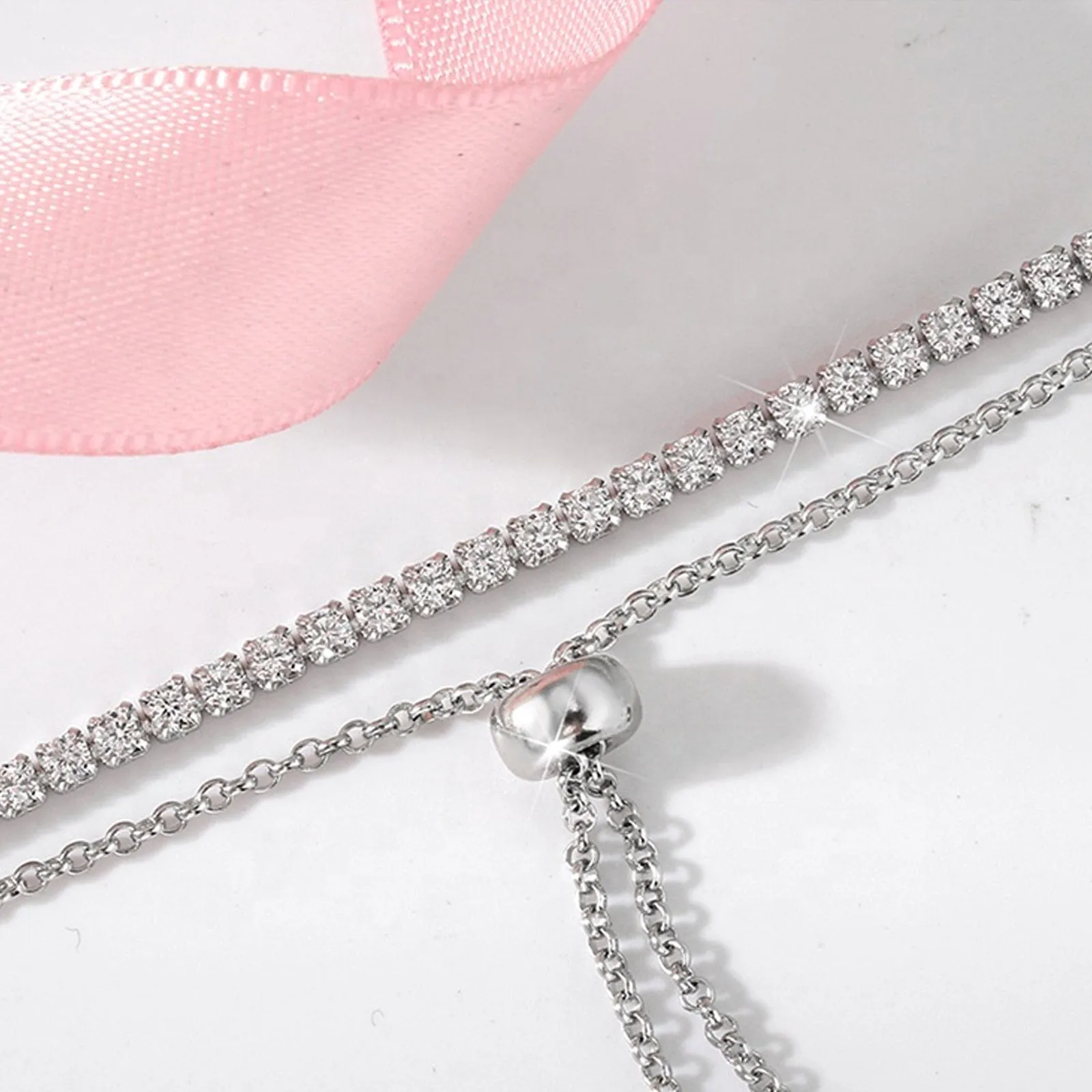 Hallmark Silver Solitaire Tennis Bracelet