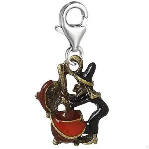 Halloween Witch Clip on Pendant Charm for Bracelet or Necklace