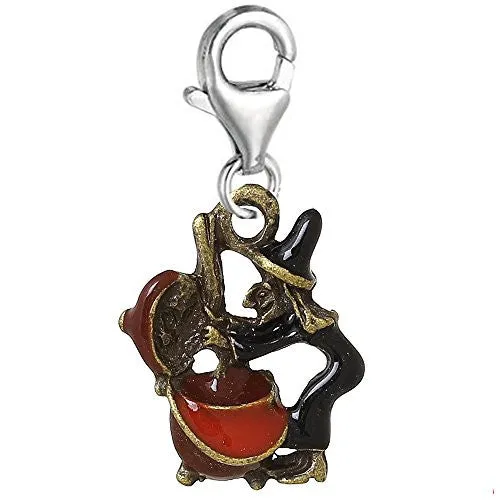 Halloween Witch Clip on Pendant Charm for Bracelet or Necklace