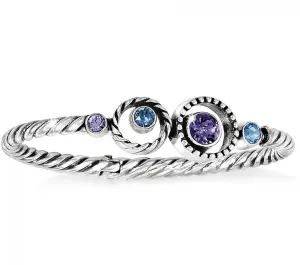 Halo Hinged Bangle Bracelets JB6622