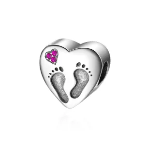 Heart Footprint Charm