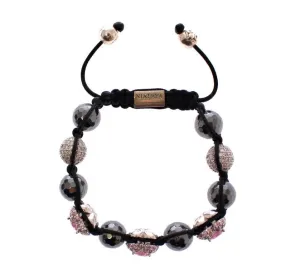 Hematite Pink Clear CZ 925 Silver Bracelet