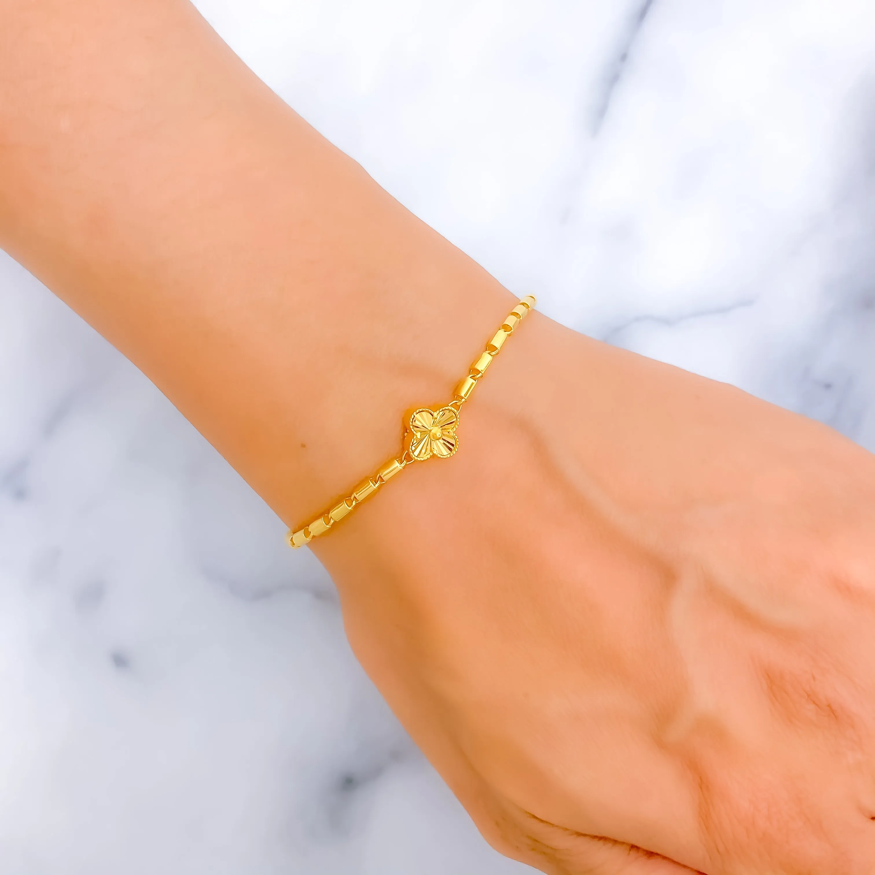 High-Finish Adorned 22k Gold Bracelet