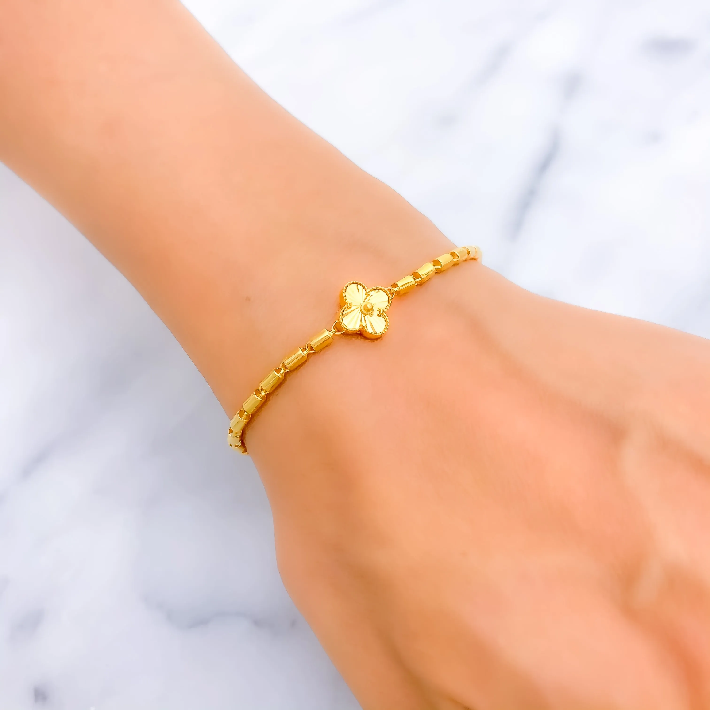High-Finish Adorned 22k Gold Bracelet