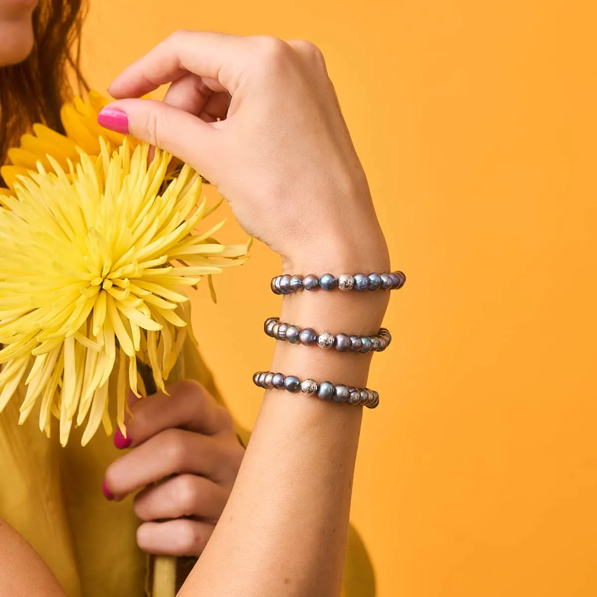 Holographic | .925 Sterling Silver | Freshwater Pearl Bracelet