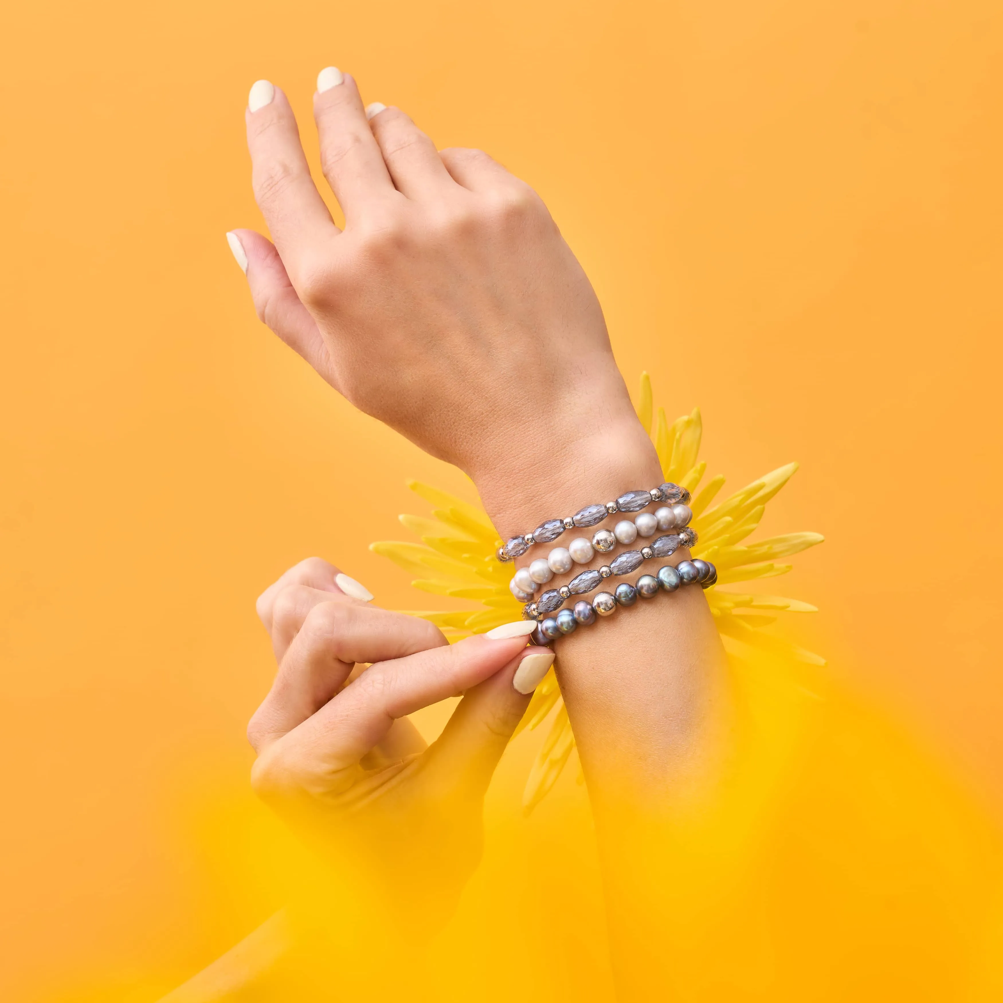 Holographic | .925 Sterling Silver | Freshwater Pearl Bracelet
