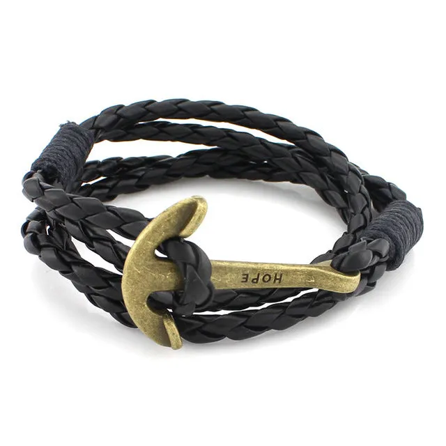 Hot sell 40cm PU Leather Men Bracelet