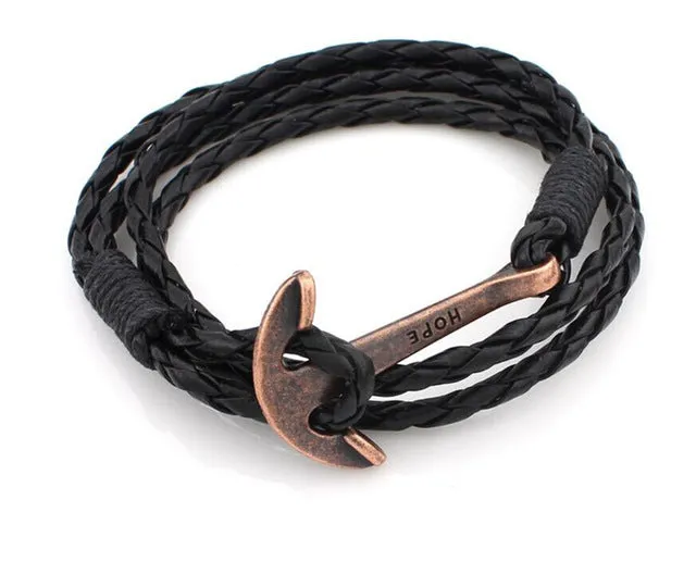 Hot sell 40cm PU Leather Men Bracelet