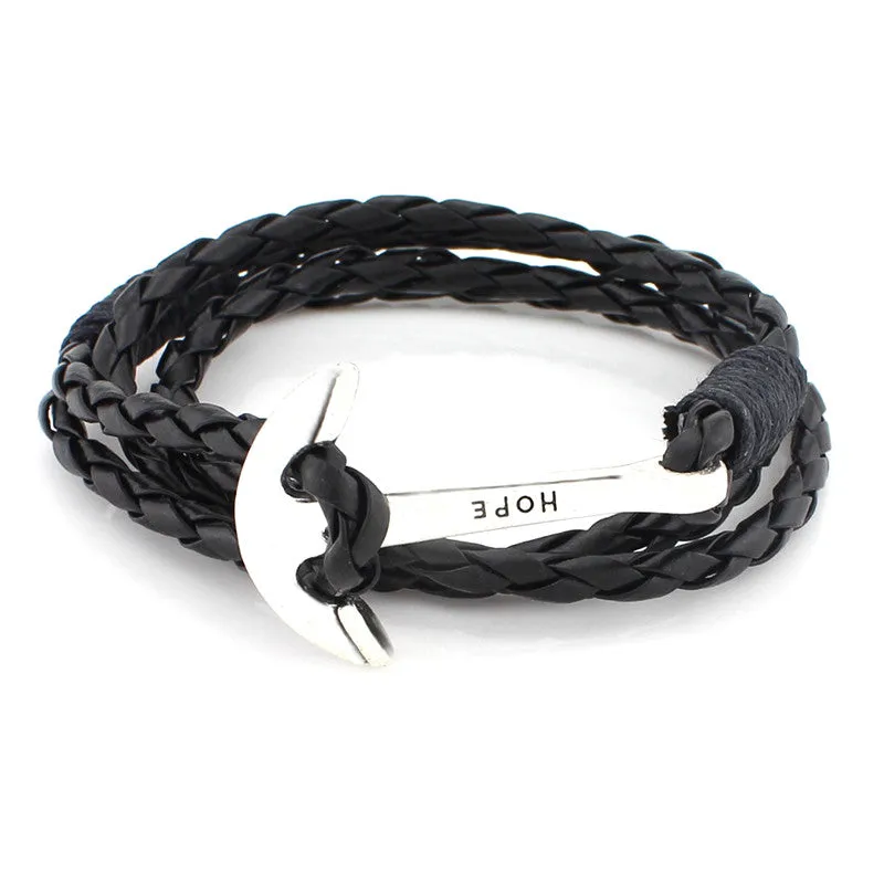 Hot sell 40cm PU Leather Men Bracelet