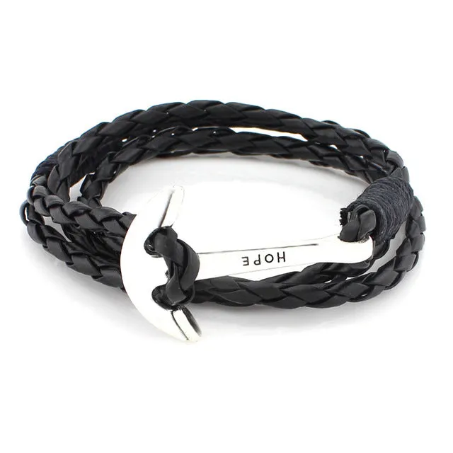 Hot sell 40cm PU Leather Men Bracelet