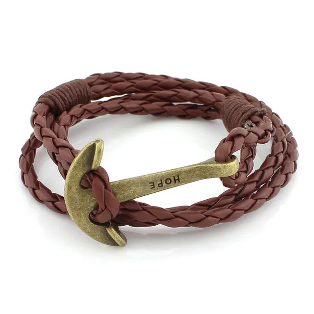 Hot sell 40cm PU Leather Men Bracelet