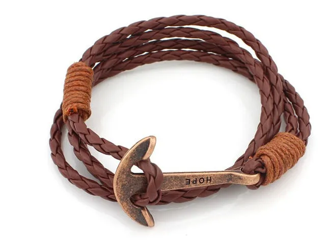 Hot sell 40cm PU Leather Men Bracelet
