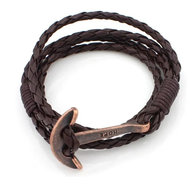 Hot sell 40cm PU Leather Men Bracelet