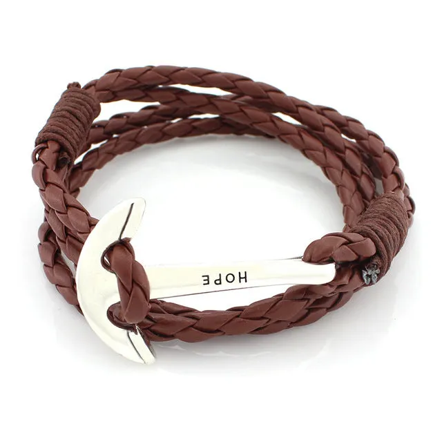 Hot sell 40cm PU Leather Men Bracelet