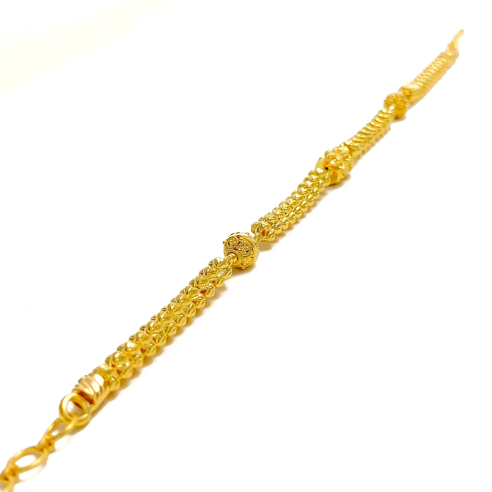 Impressive Sleek 22k Gold Beaded Bracelet