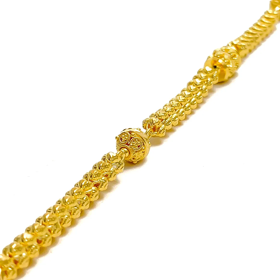 Impressive Sleek 22k Gold Beaded Bracelet