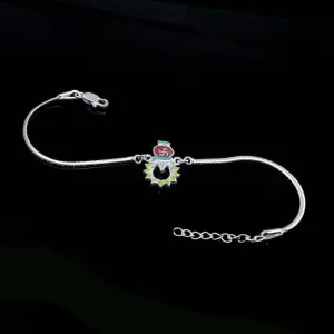 Indian Real Silver Bracelet Rakhi for men women 8"