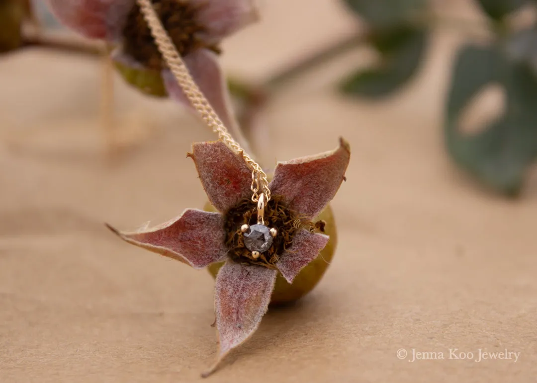Itty-Bitty 3mm Diamond Charm/Necklace | 14k Yellow Gold