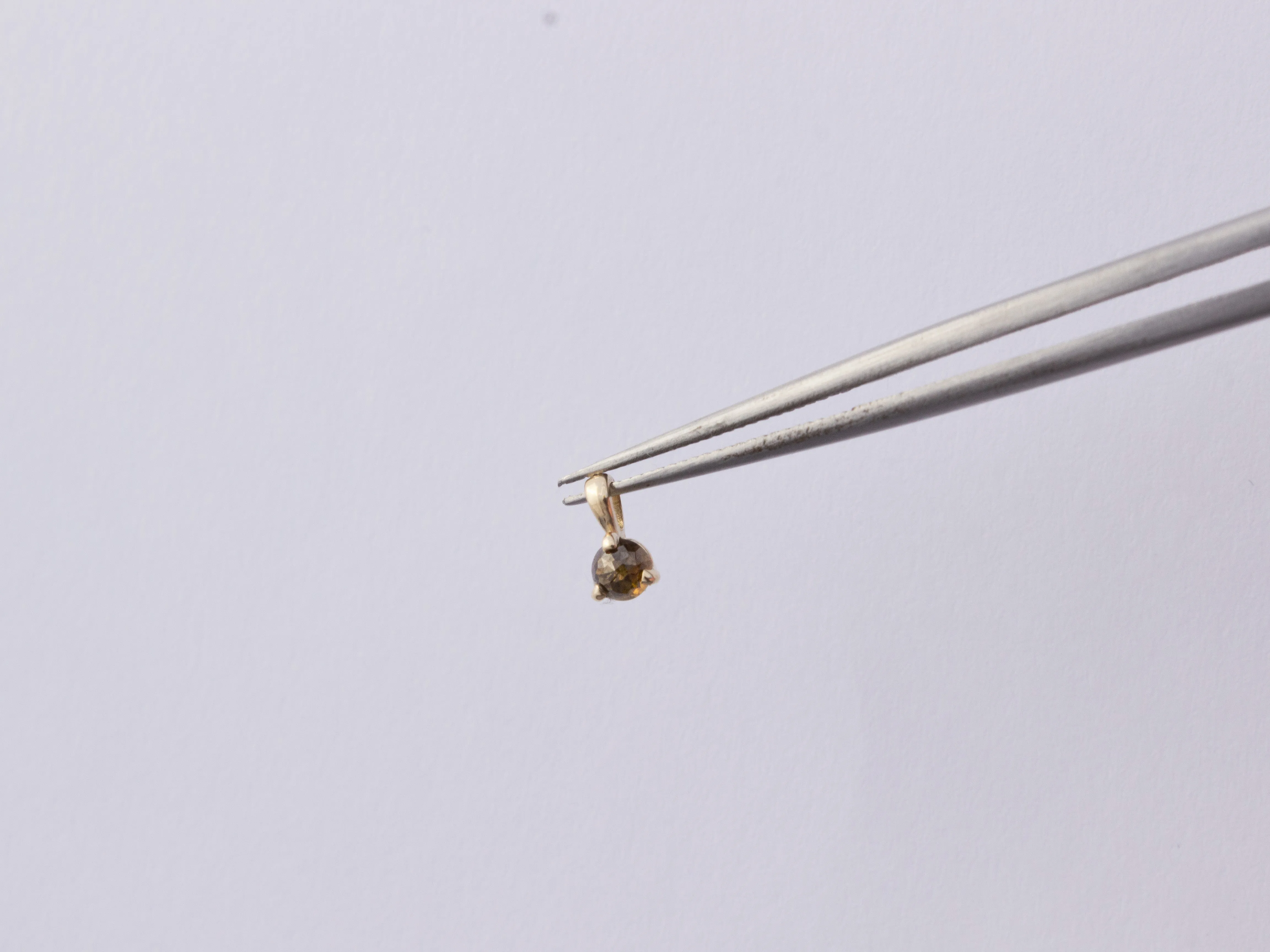 Itty-Bitty 3mm Diamond Charm/Necklace | 14k Yellow Gold