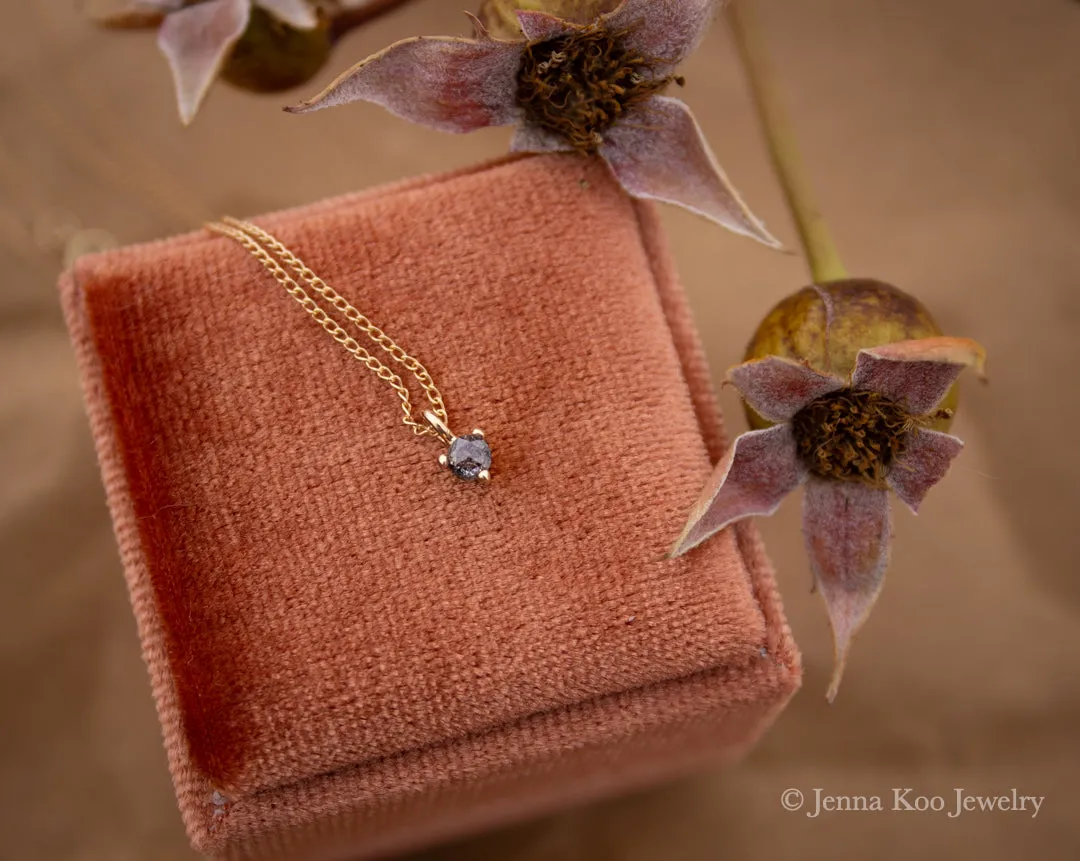 Itty-Bitty 3mm Diamond Charm/Necklace | 14k Yellow Gold