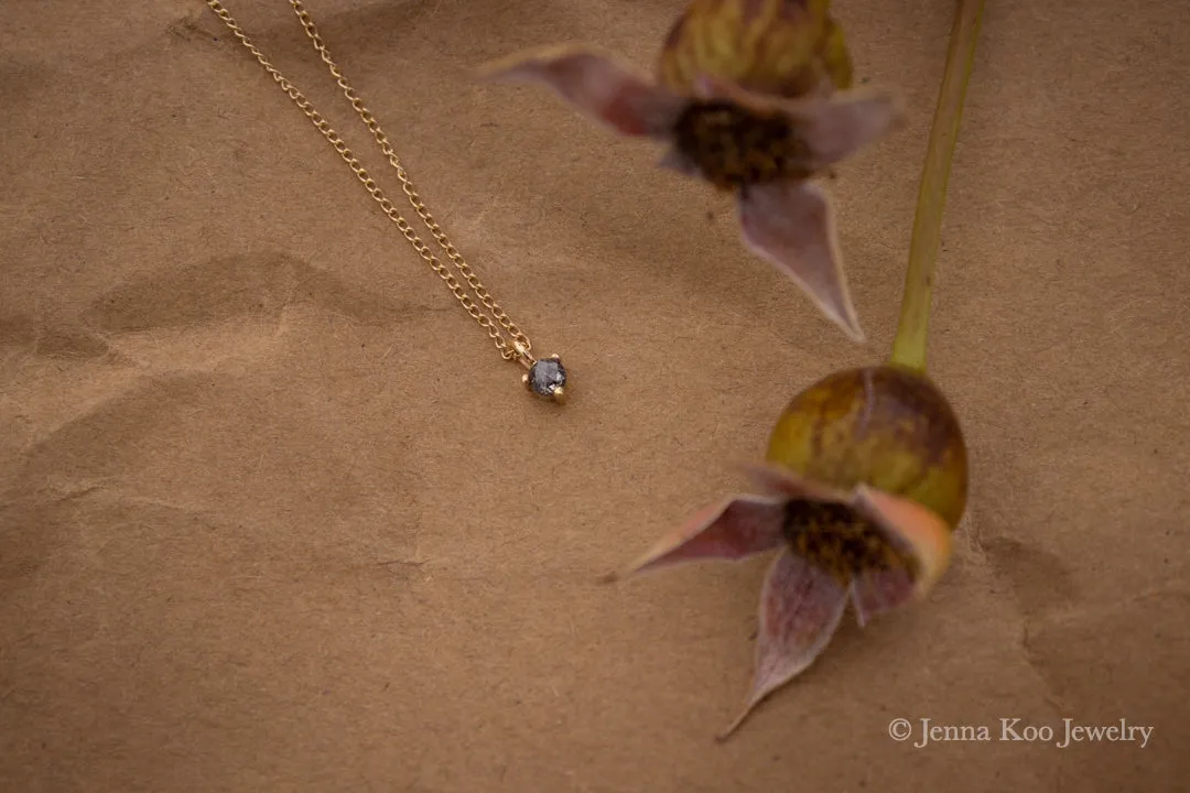 Itty-Bitty 3mm Diamond Charm/Necklace | 14k Yellow Gold