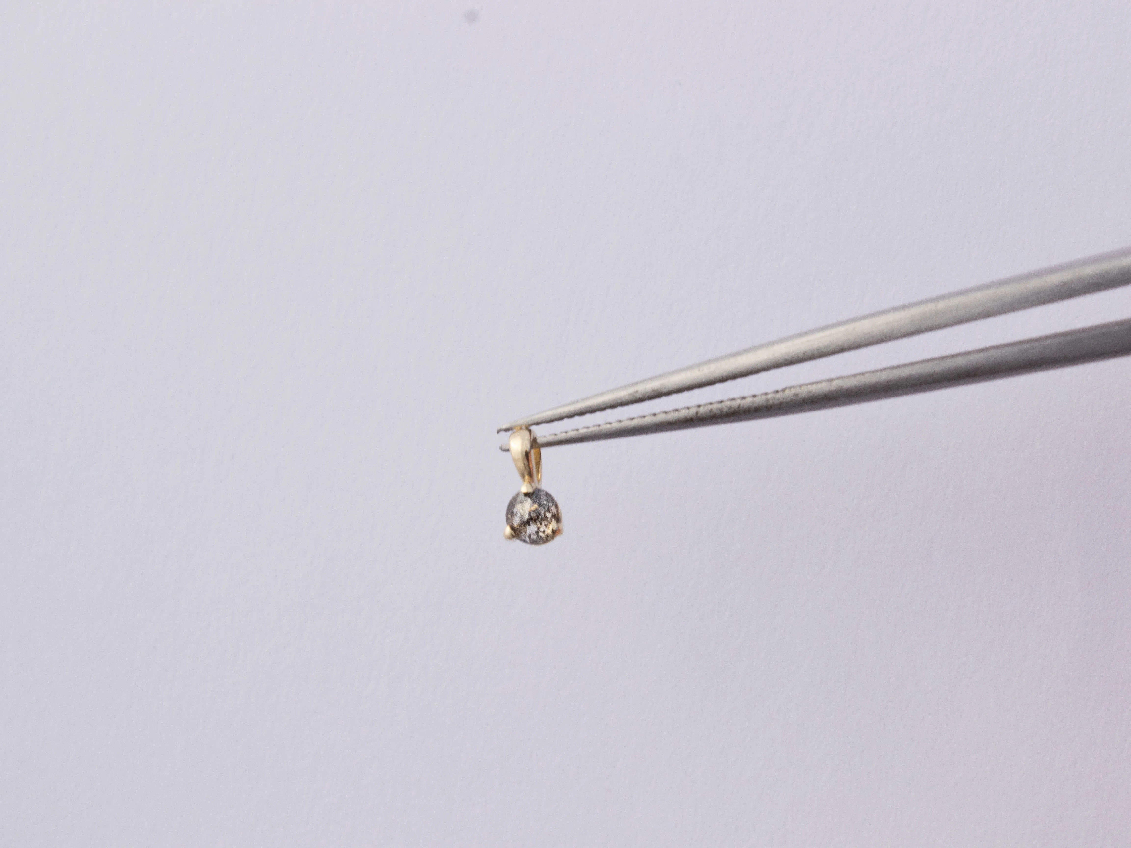Itty-Bitty 3mm Diamond Charm/Necklace | 14k Yellow Gold