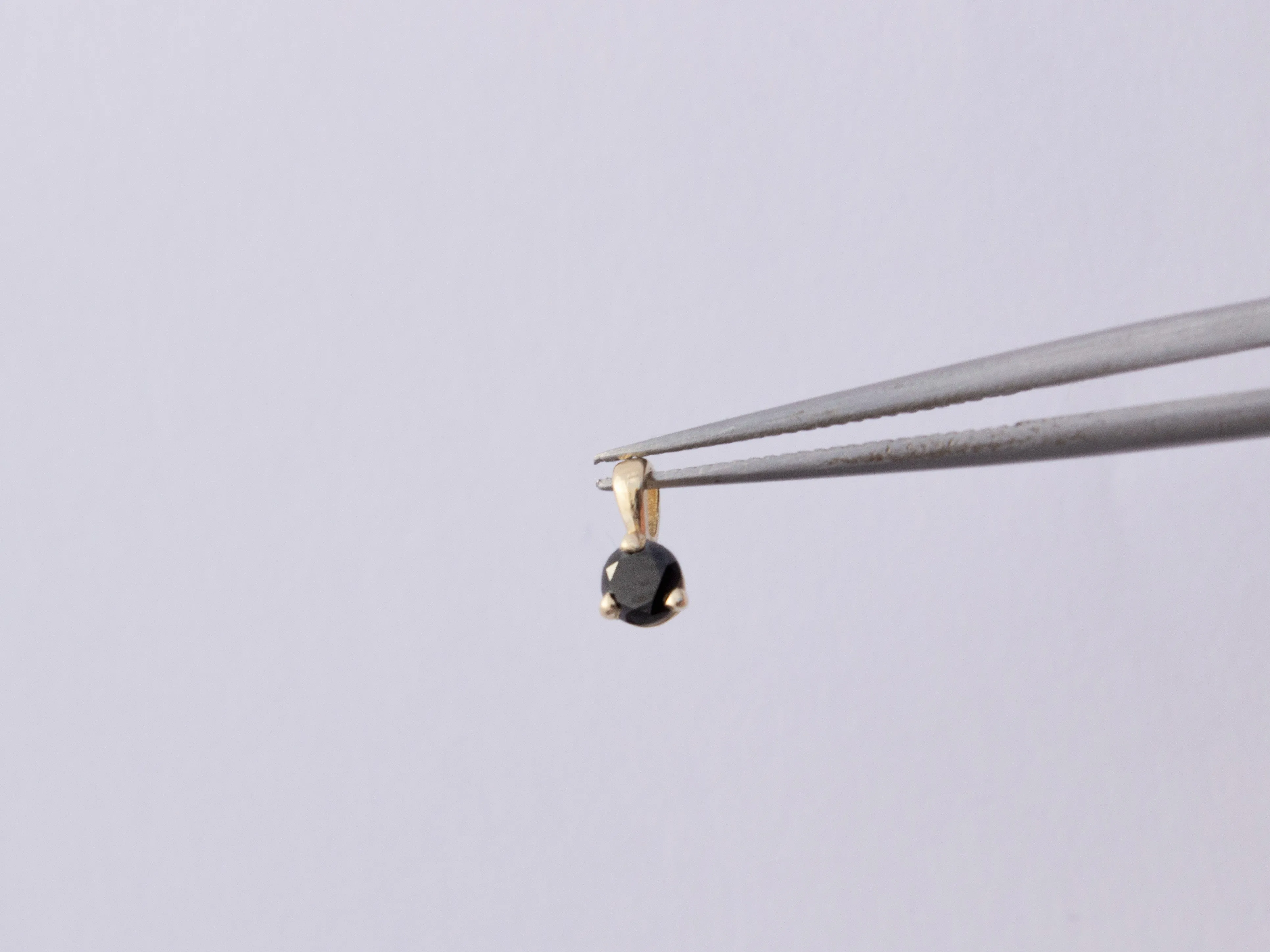 Itty-Bitty 3mm Diamond Charm/Necklace | 14k Yellow Gold