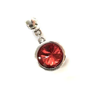 January Birthstone Garnet Colored Crystal Drop Charm