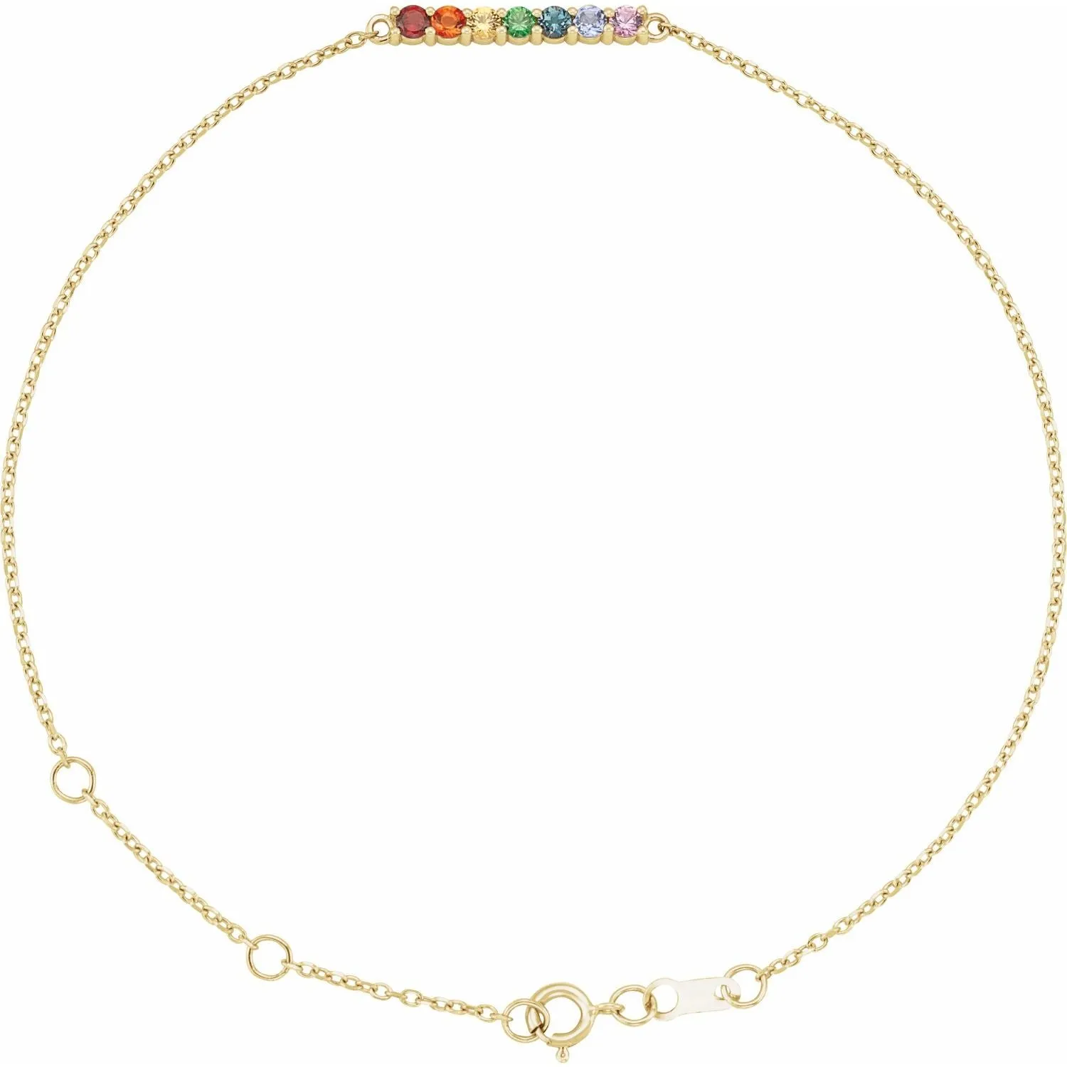 Jessie Rainbow Pavé Bar Bracelet