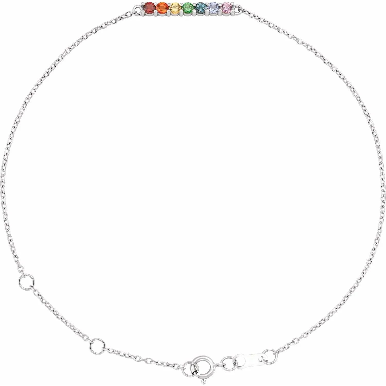 Jessie Rainbow Pavé Bar Bracelet