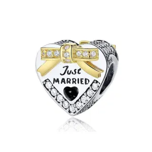 Just Married Heart Charm