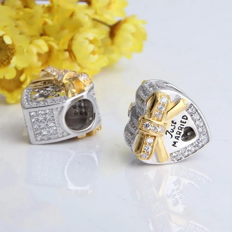 Just Married Heart Charm