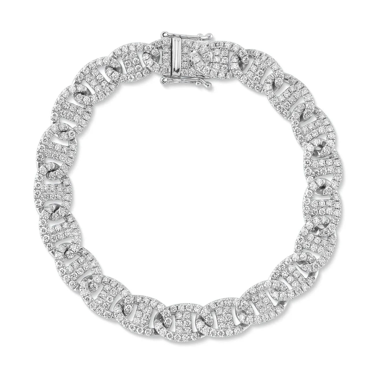 Kate 14K White Gold 4.05 ct Diamond Pavé Link Bracelet