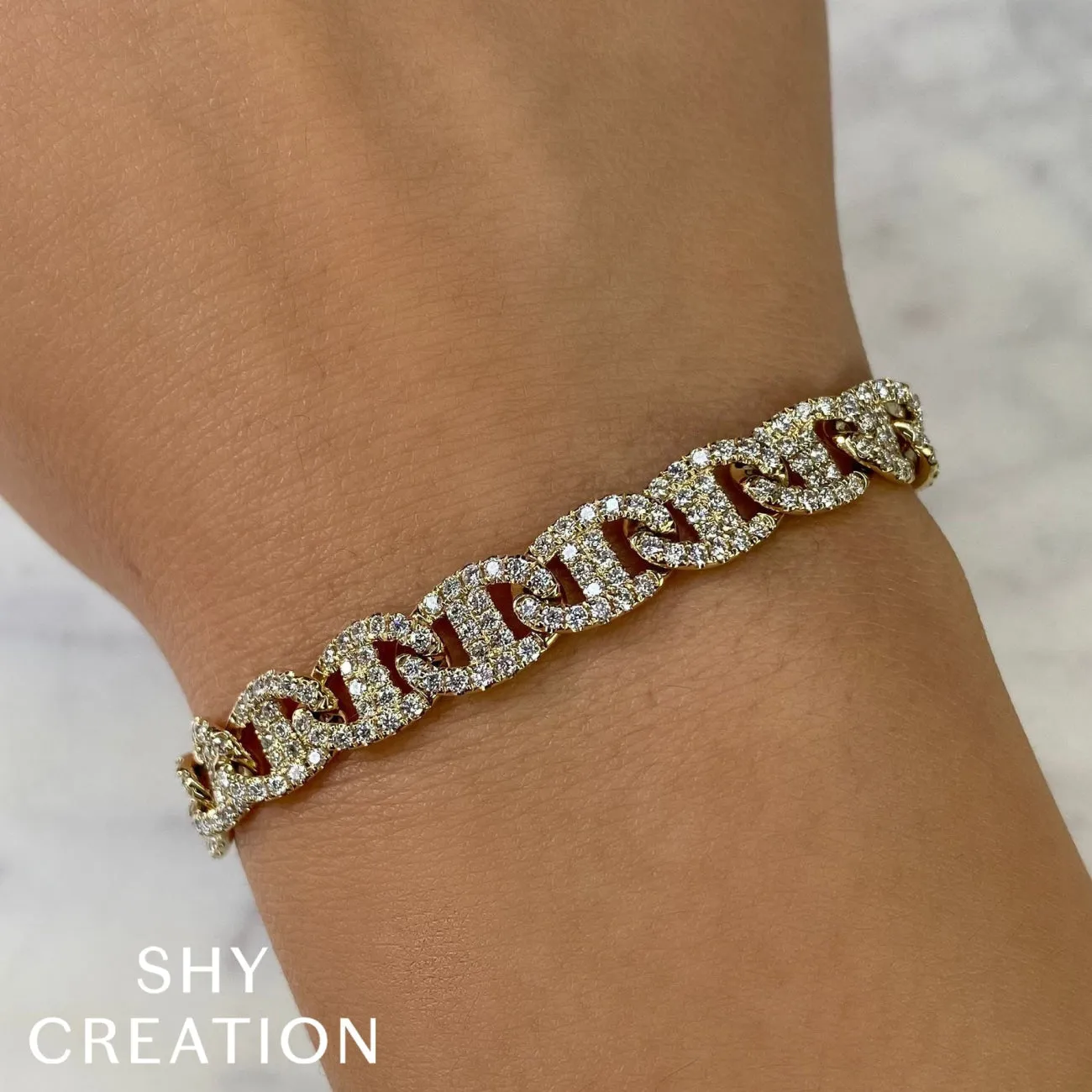 Kate 14K White Gold 4.05 ct Diamond Pavé Link Bracelet