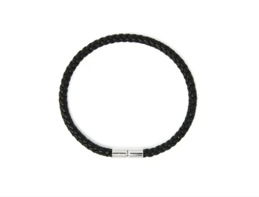Keva Deep Black Braided Bracelet