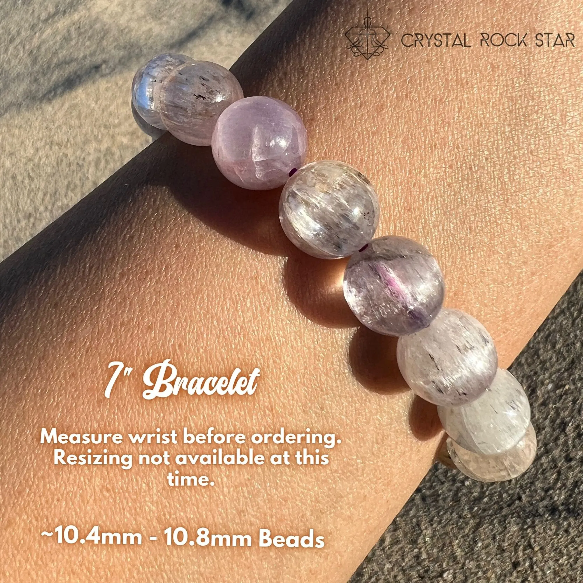 Kunzite Cat Eye Champagne Pink Bracelet 11mm