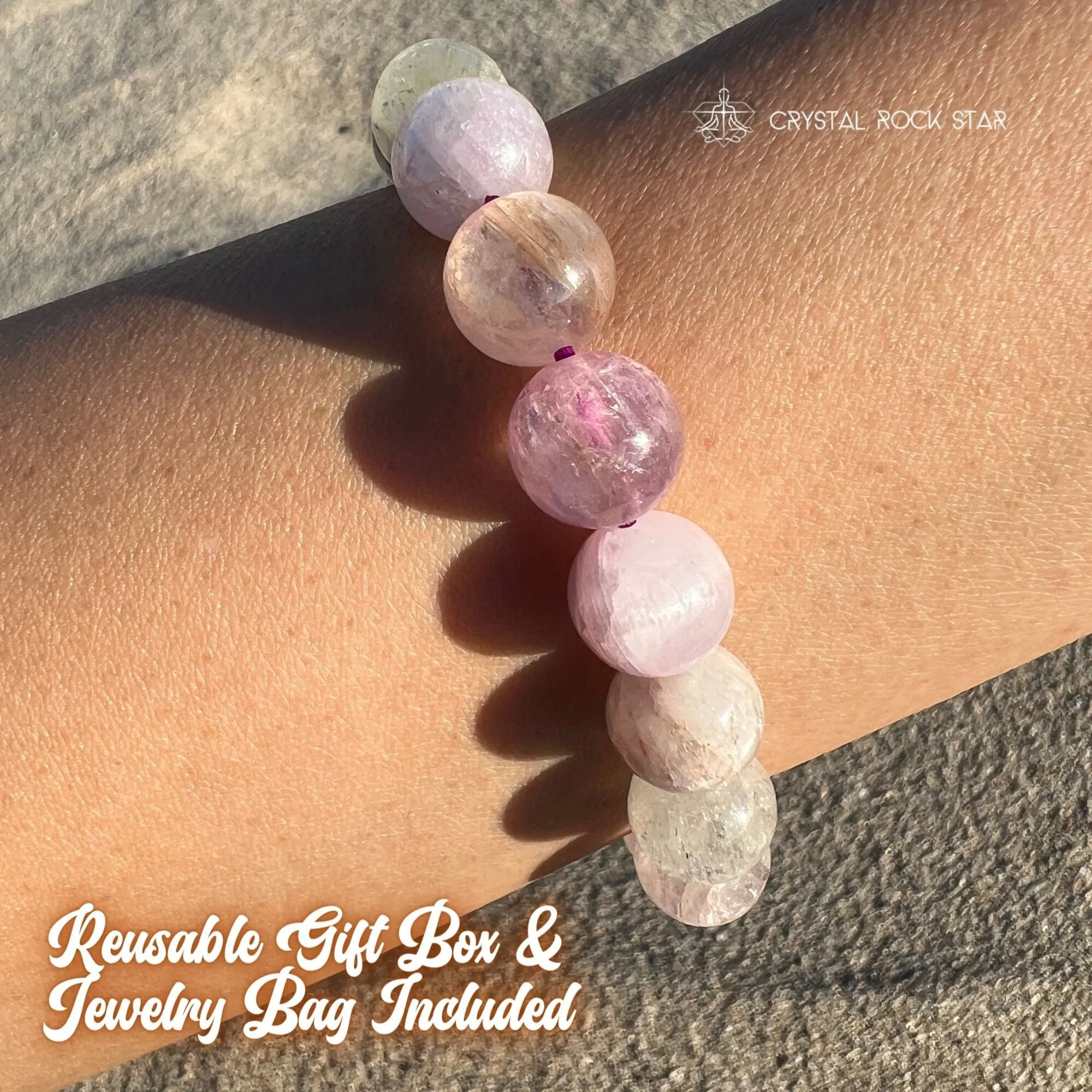 Kunzite Cat Eye Champagne Pink Bracelet 11mm