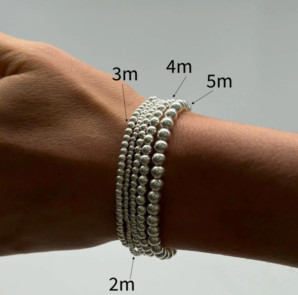 Kylar Mack-3mm Silver Ball Bracelet