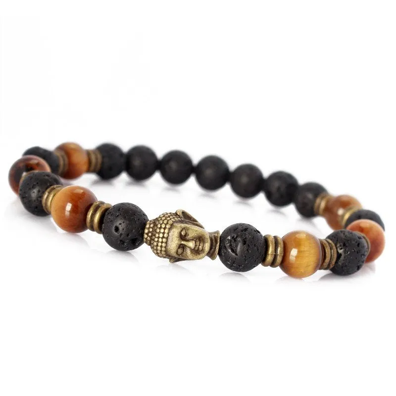 Lava Energy Stone Buddha Mala Bracelets