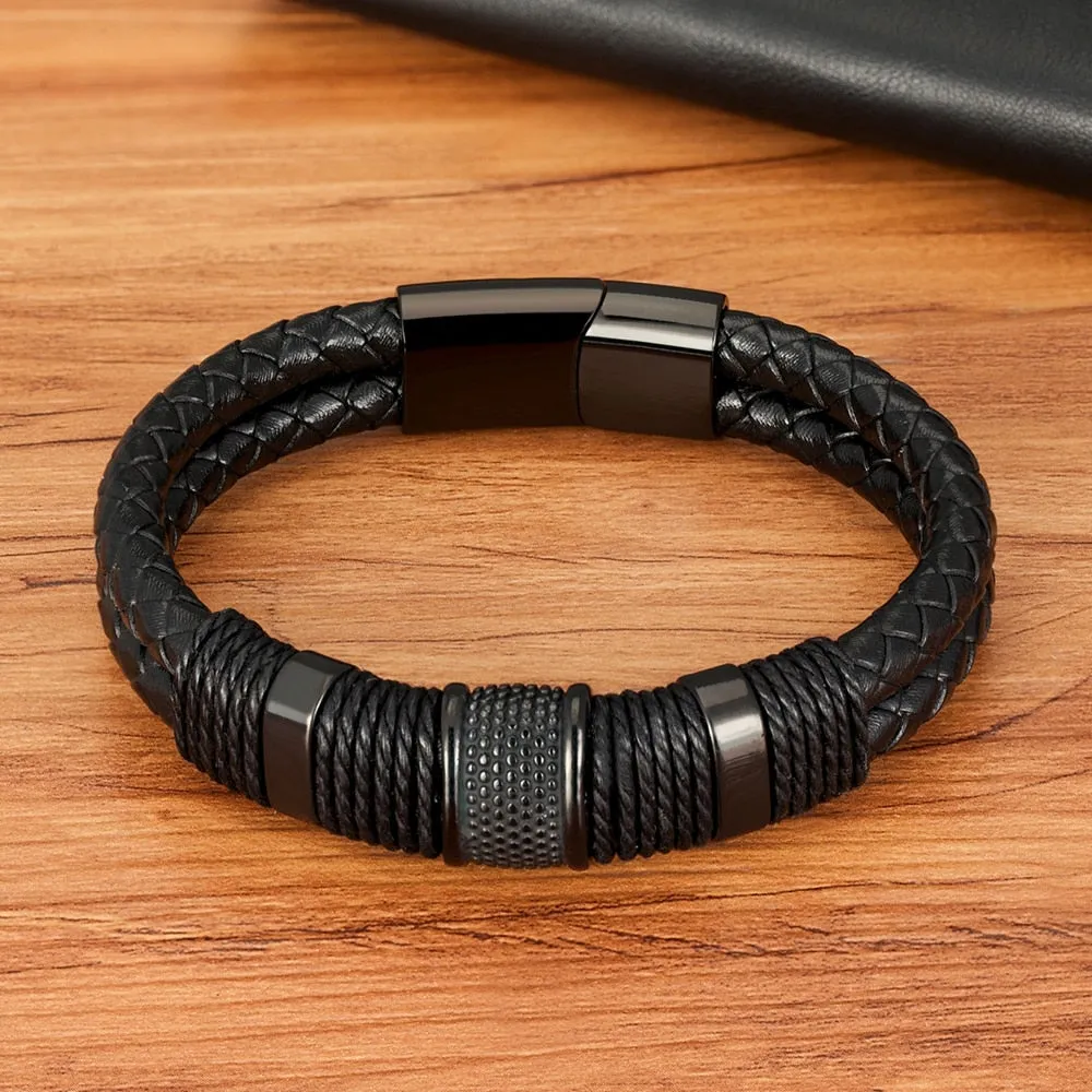 Leather and Rope Bracelet