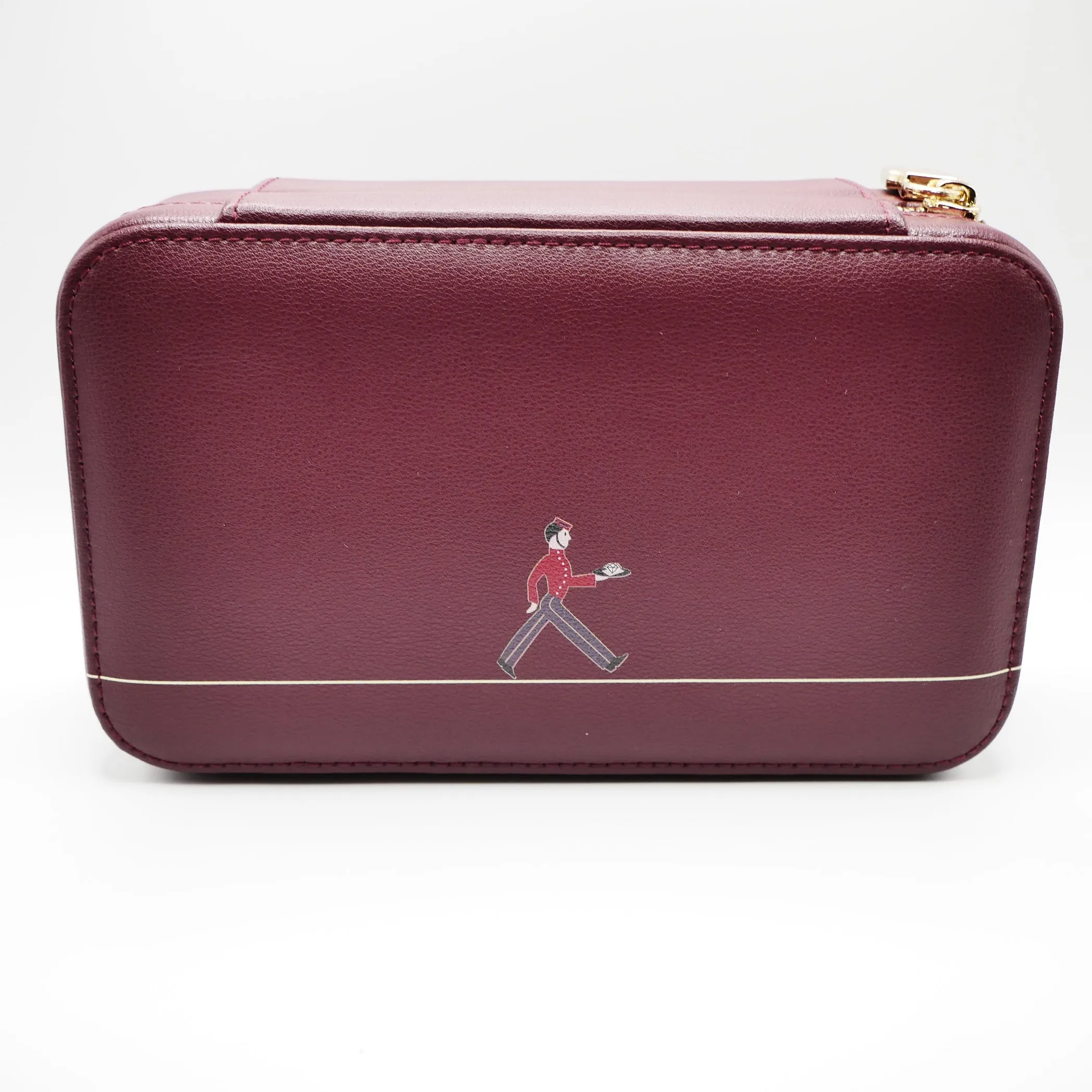 Leather Bellboy Burgundy Jewelry Box