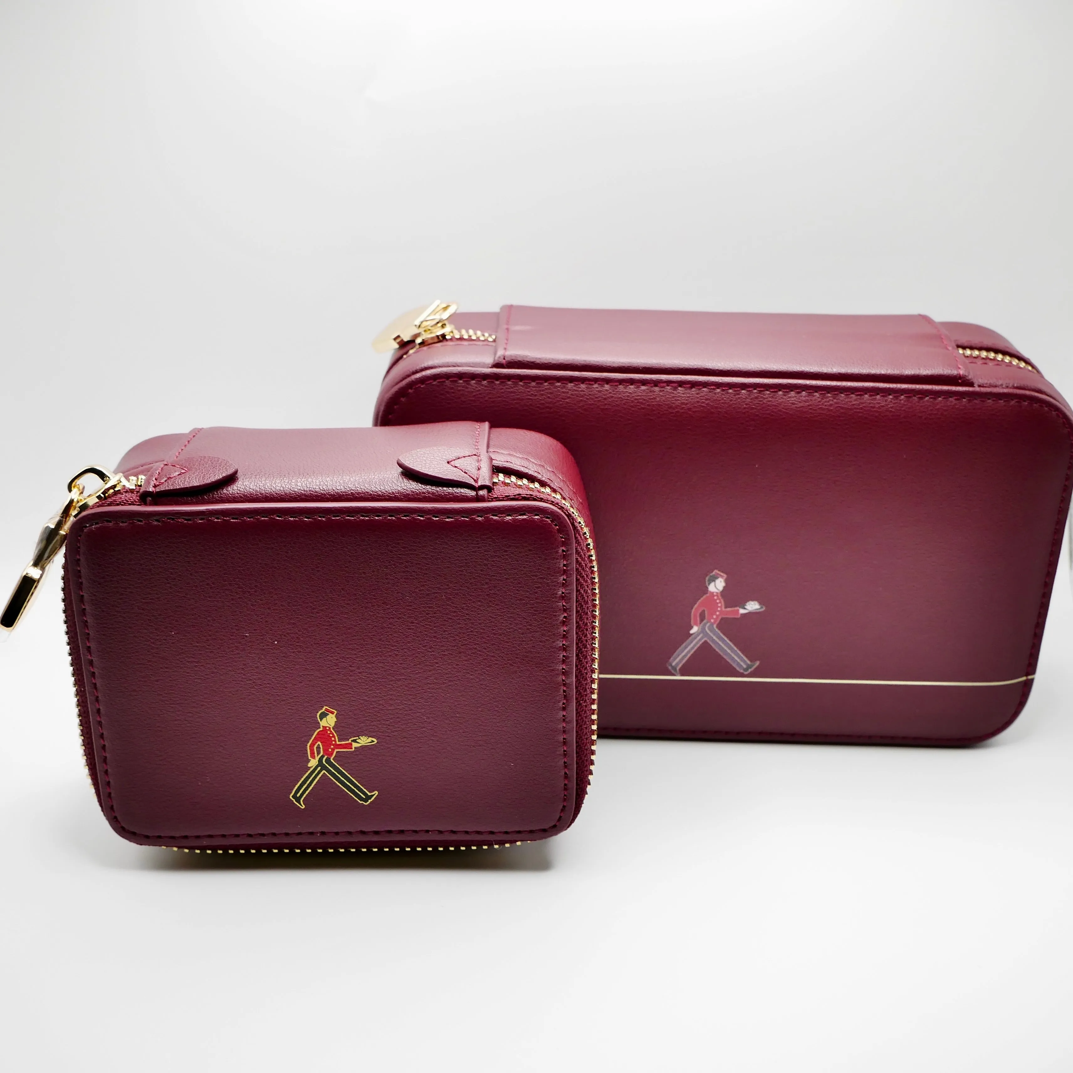Leather Bellboy Burgundy Jewelry Box