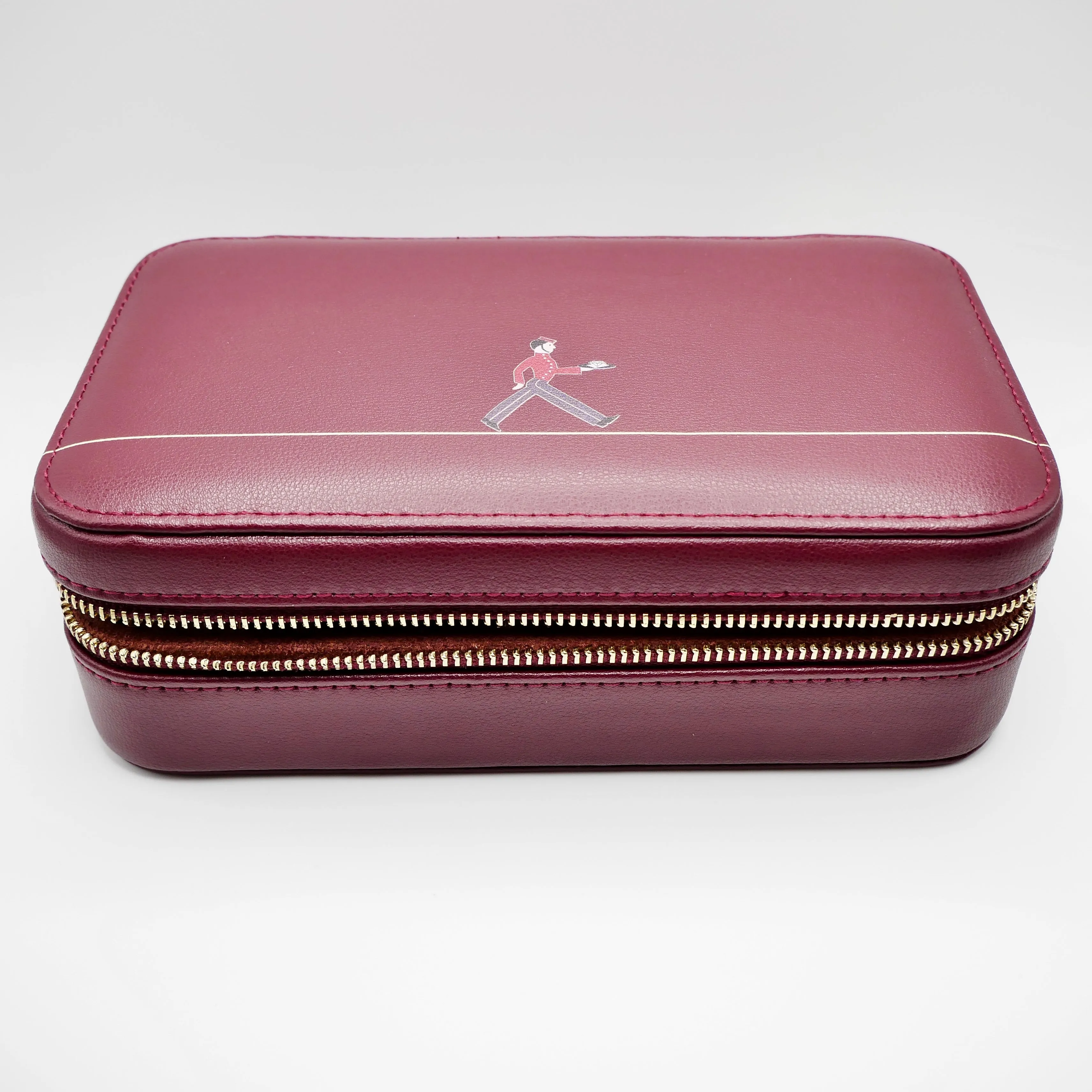 Leather Bellboy Burgundy Jewelry Box