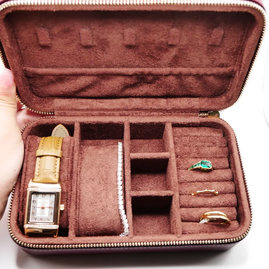 Leather Bellboy Burgundy Jewelry Box